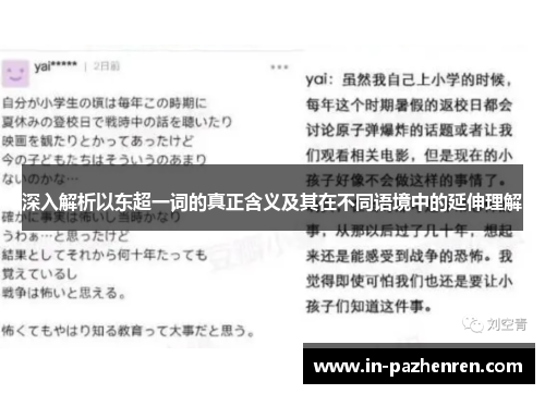 深入解析以东超一词的真正含义及其在不同语境中的延伸理解